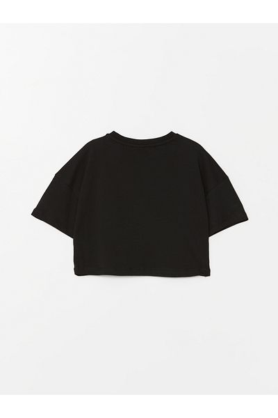 LC Waikiki LCW Girls Crop T-Shirt - Crew Neck, κοντό μανίκι