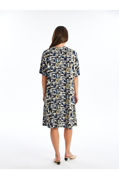 LC Waikiki Dámské šaty s krátkým rukávem s výstřihem do V