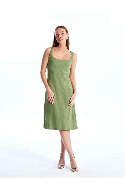 LC Waikiki Women's Straight Square Collar Dress