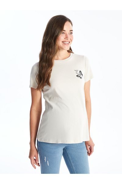 LC Waikiki Μπλουζάκι εγκυμοσύνης - Crew Neck, εμπριμέ, κοντομάνικο