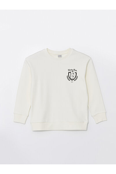 LC Waikiki Polo Yaka Baskılı Uzun Kollu Erkek Çocuk Sweatshirt