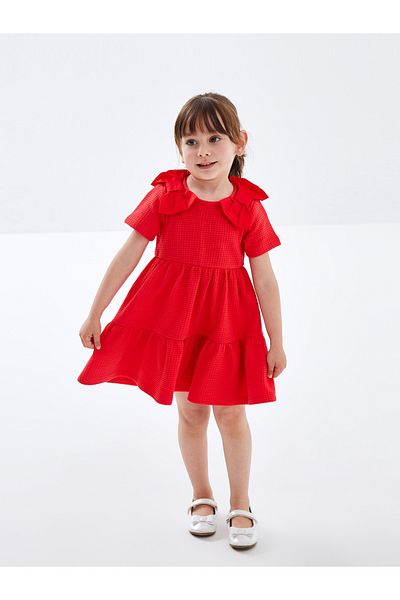 LC Waikiki Baby-Mädchen-Kleid – Rundhalsausschnitt und Schleifendetail