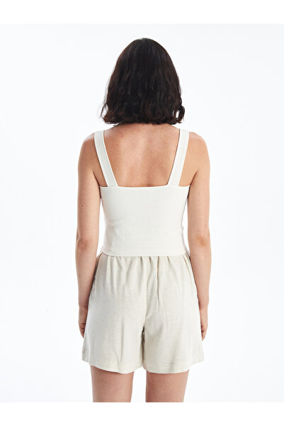 LC Waikiki Dámský Crop - čtvercový límec, rovná ramínka