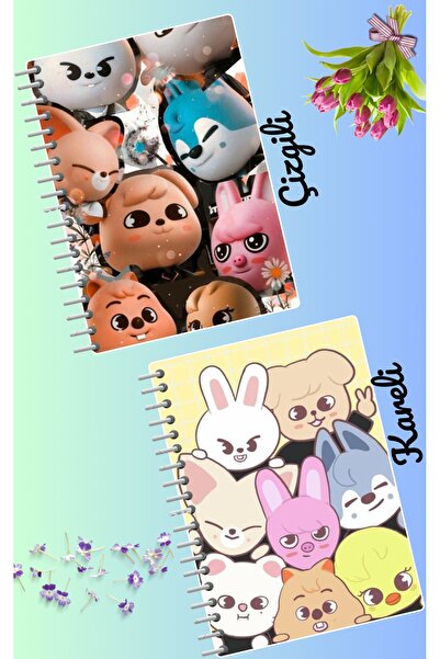 animeandyourworld Skzoo stray kids defter seti 2 adet A4 boyutu 21*30 çizgili...