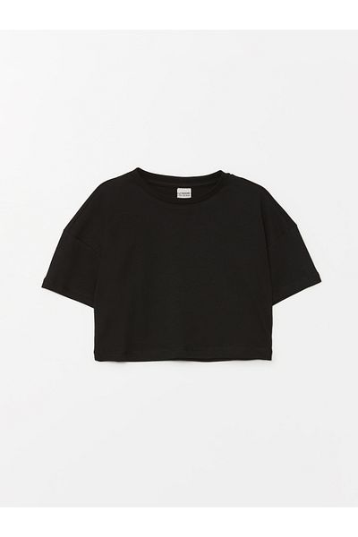 LC Waikiki LCW Girls Crop T-Shirt - Crew Neck, κοντό μανίκι