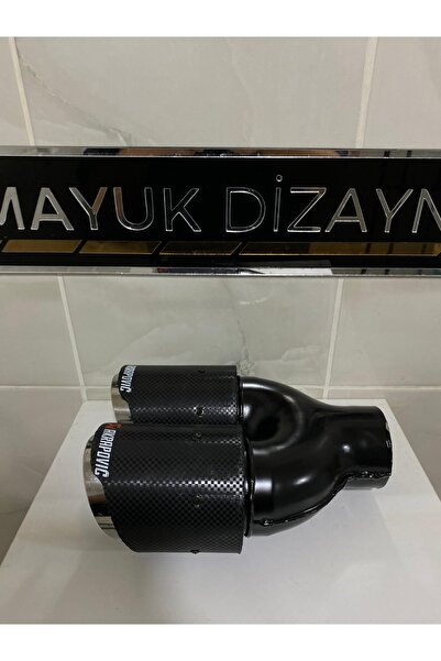 Mayuk Dizayn Akrapovic 76MM KROM ÇİFTLİ EŞİT Egzoz ucu Her araca uyumlu 1 Adet