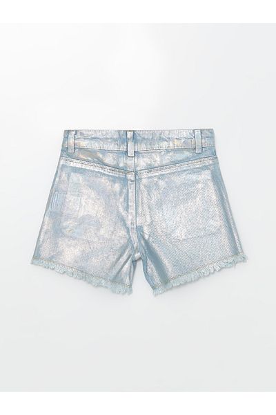 LC Waikiki Girl's Hologram Detailed Jean Shorts