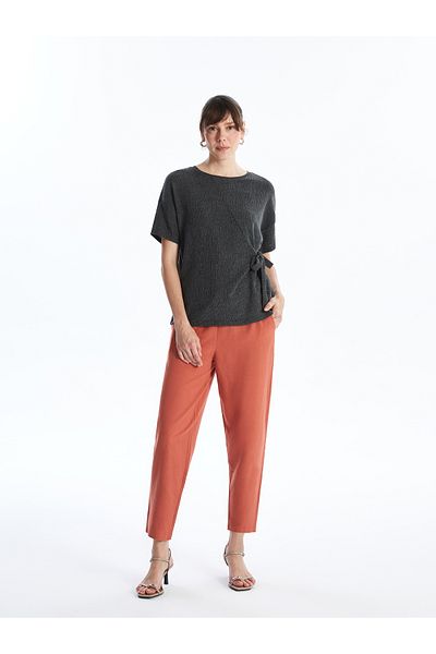 LC Waikiki Oversize Damen T-Shirt - Rundhals, gerader Schnitt, kurze Ärmel