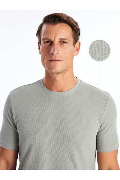 LC Waikiki Men's Textured Crew Neck Short Sleeve T-Shirt