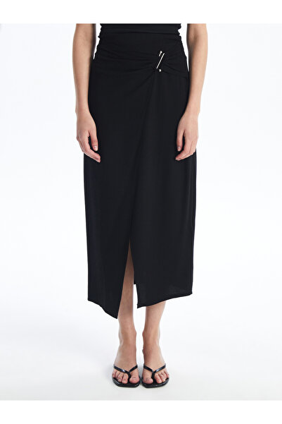 LC Waikiki Γυναικεία ίσια φούστα από λινό Blended - Μέση με φερμουάρ