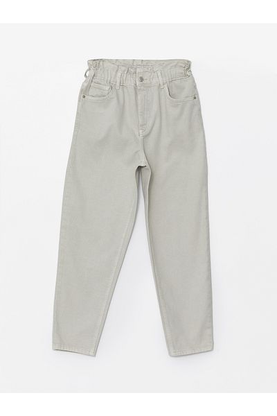 LC Waikiki Pantaloni de damă Jean - Slouchy Fit cu talie elastică