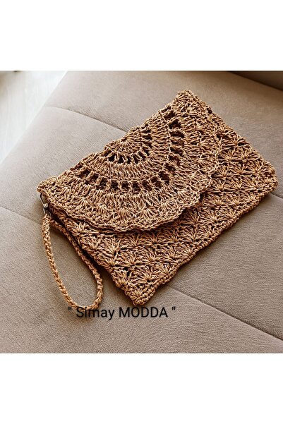 SİMAYMODDA Hasır Kadın Clutch Çanta