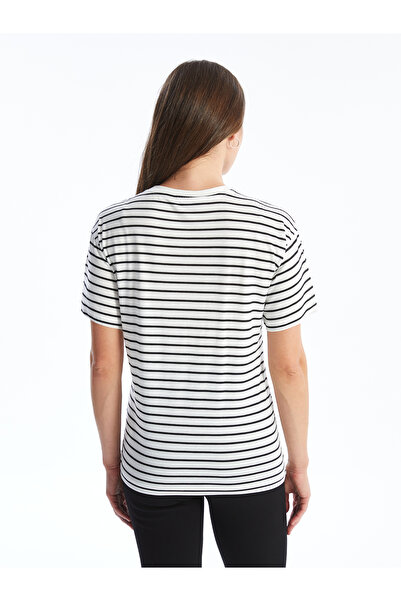 LC Waikiki Csíkos nyakú, rövid ujjú kismama póló