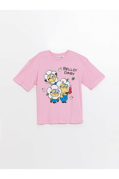 LC Waikiki Minions Printed Girls' Crop T-shirt - Crew Neck, κοντό μανίκι