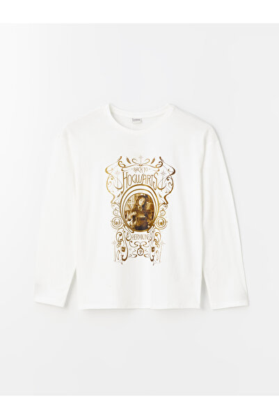 LC Waikiki Harry Potter Printed - Dívčí tričko s dlouhým rukávem s výstřihem