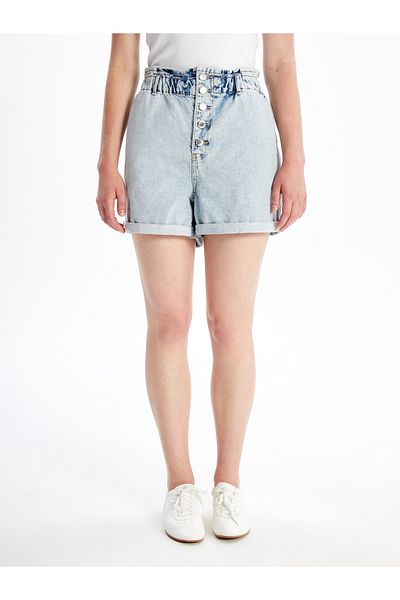 LC Waikiki Jeans-Shorts für Damen – gerader Schnitt mit elastischer Taille