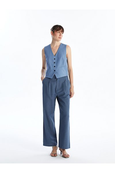 LC Waikiki Pantaloni de damă cu picioare largi și talie elastică