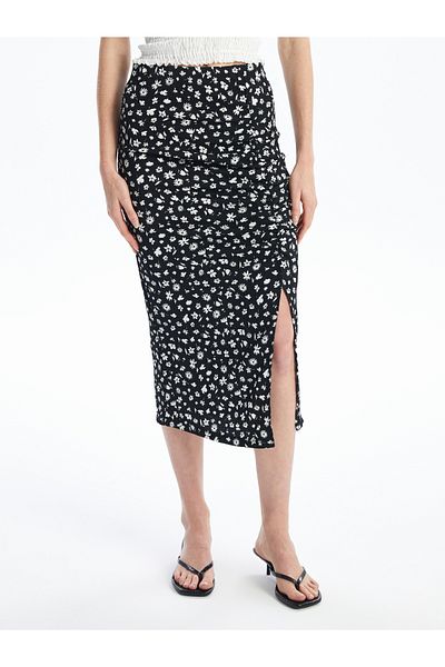 LC Waikiki Γυναικεία φούστα με φλοράλ μοτίβο Slim Fit