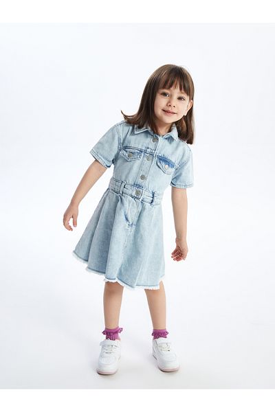 LC Waikiki Rochie de jeans pentru fetiță cu guler cămașă