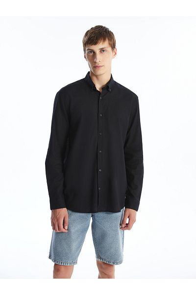 LC Waikiki Cămașă pentru bărbați Slim Fit cu mânecă lungă