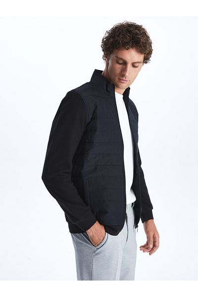 LC Waikiki Comfortable Fit Stand Collar Men's Cardigan