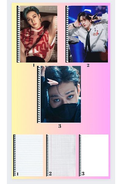 animeandyourworld Bang chan stray kids 3 notebooks A4 large size lined_checkered_unlined