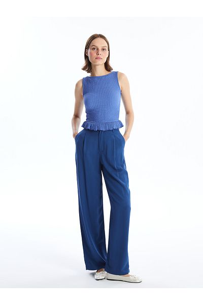 LC Waikiki Pantaloni comozi din amestec de in pentru femei