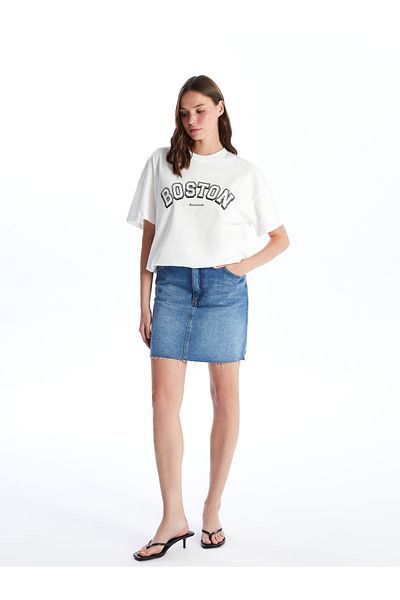 LC Waikiki Fusta Jean de damă - Standard Fit