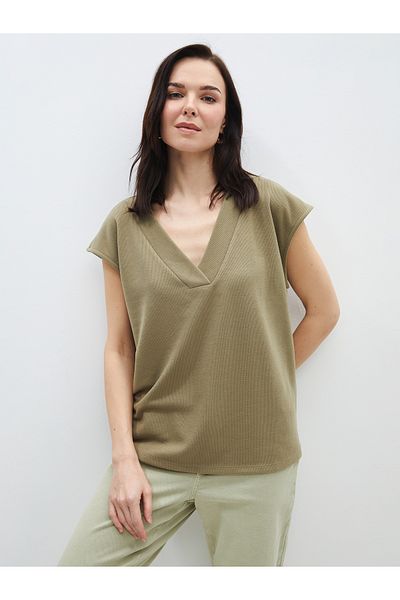 LC Waikiki Übergroßer Pullover mit V-Ausschnitt für Damen
