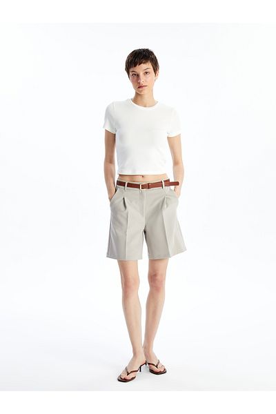 LC Waikiki Bequeme, geformte Damenshorts mit Taillengürtel