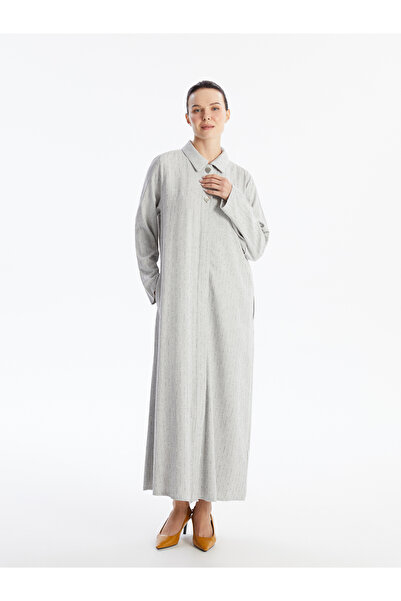 LC Waikiki Langärmliges, gestreiftes Hemdkleid für Damen