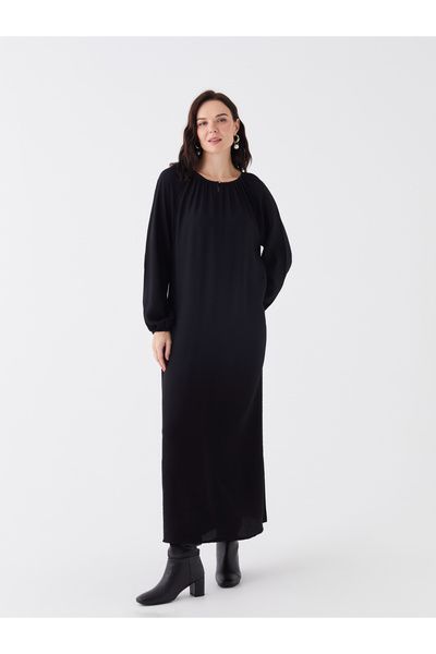 LC Waikiki Rochie de damă cu mânecă lungă, cu aspect de in