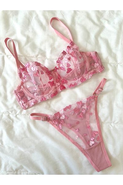 Feruzdesign Pink Underwire Shay Bralet Set