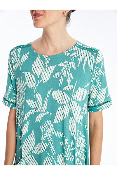 LC Waikiki Vzorované dámské šaty s krátkým rukávem s výstřihem