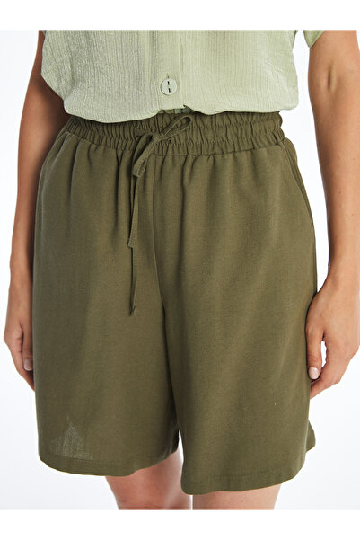 LC Waikiki Dámské šortky ze směsi lnu s elastickým pasem