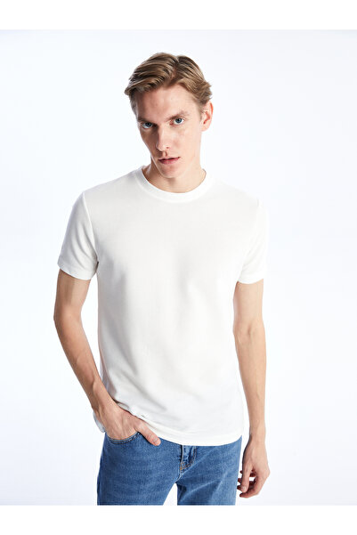 LC Waikiki Ανδρικό κοντομάνικο μπλουζάκι με ανάγλυφη λαιμόκοψη