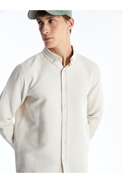 LC Waikiki Férfi ing - Slim Fit, hosszú ujjú, Dobby