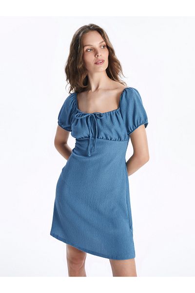 LC Waikiki Rochie de dama - decolteu in U, croiala solida, maneca scurta