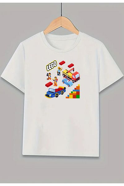 Belya Kids Wear Trend Kids Model Lego Design Kids T-Shirt