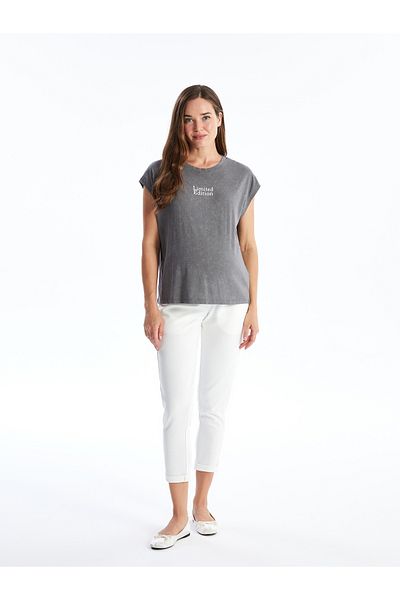 LC Waikiki Tricou de Maternitate Oversize - Decolteu Crew, Imprimat, Maneca Scurta