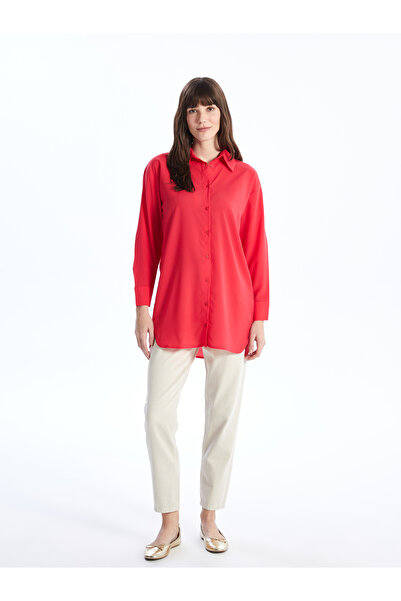 LC Waikiki Düz Uzun Kollu Oversize Kadın Gömlek Tunik