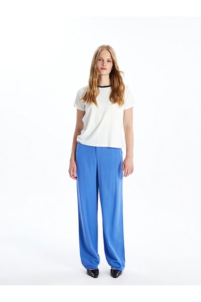 LC Waikiki Pantaloni de damă cu potrivire standard în amestec de in
