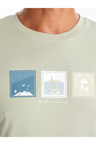 LC Waikiki Pánské tričko s krátkým rukávem a potiskem s kulatým výstřihem