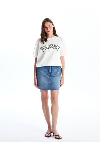 LC Waikiki Fusta Jean de damă - Standard Fit