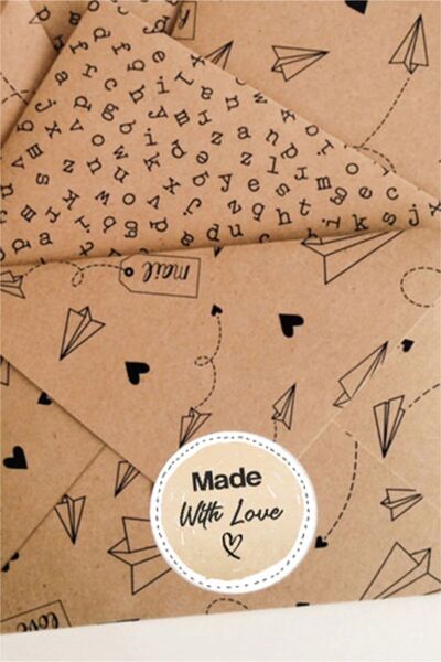 Spacepiks 70 de autocolante „Made With Love” - 4 cm diametru