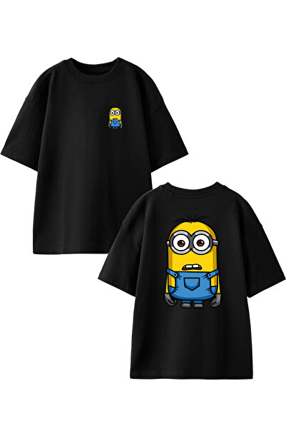 NMG TEKSTİL تي شيرت أسود كبير الحجم من القطن العامل الصغير - طباعة محيرة، للج...