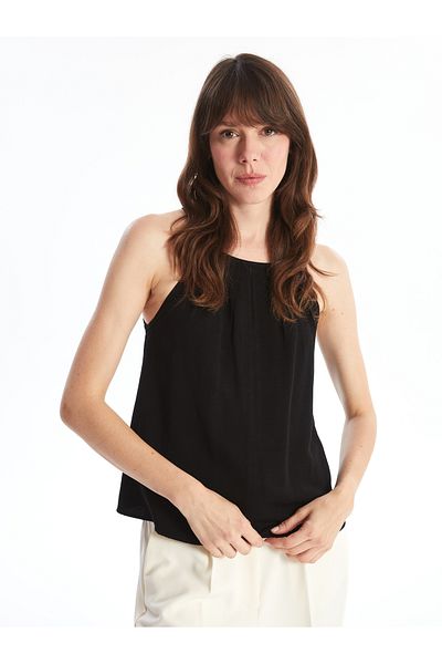 LC Waikiki Linen Blended Halter Neck Women's Blouse