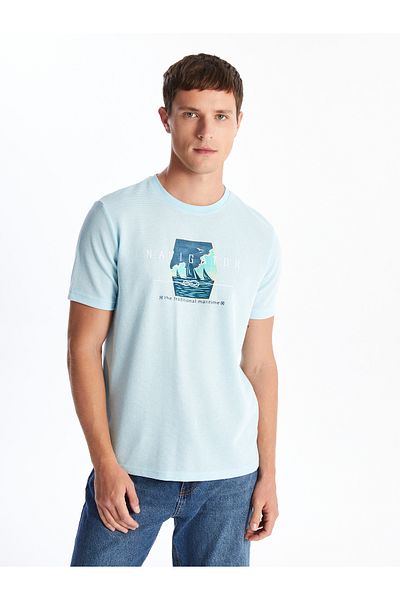 LC Waikiki Bedrucktes Herren-T-Shirt – Rundhalsausschnitt, kurze Ärmel