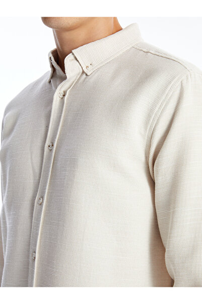 LC Waikiki Férfi ing - Slim Fit, hosszú ujjú, Dobby