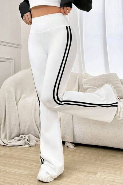 Amorti Λευκό και μαύρο ριγέ γυναικείο κολάν ισπανικού τύπου